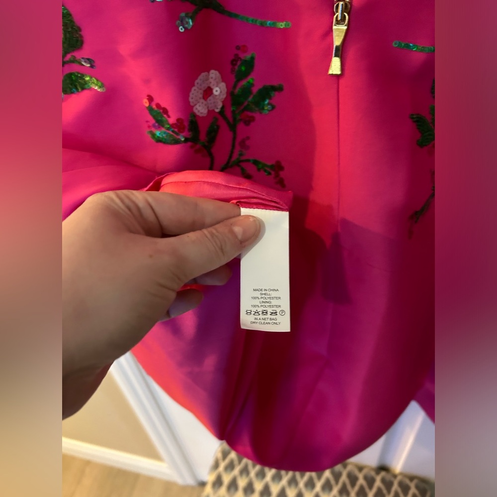 EUC Kate Spade Pink Embellished Floral Dress Size 2 - Picture 4 of 11